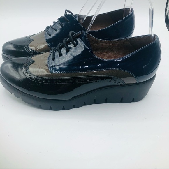 Wonder  navy and blue patten leather platform loafers‎ size 7-7.5 39 euro size39 - Picture 4 of 14